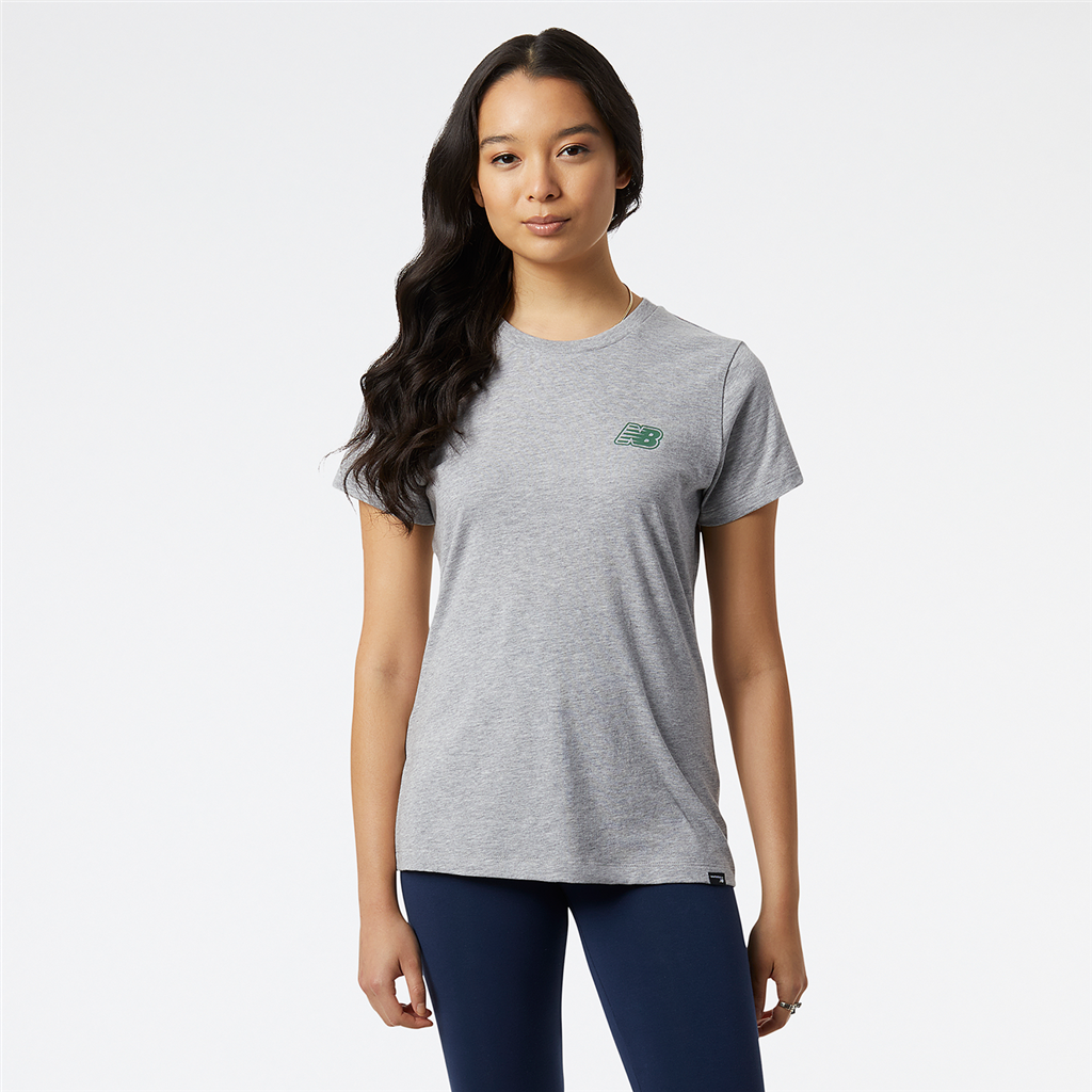 New Balance - W NB Sport Stacked Graphic Tee - athletic grey