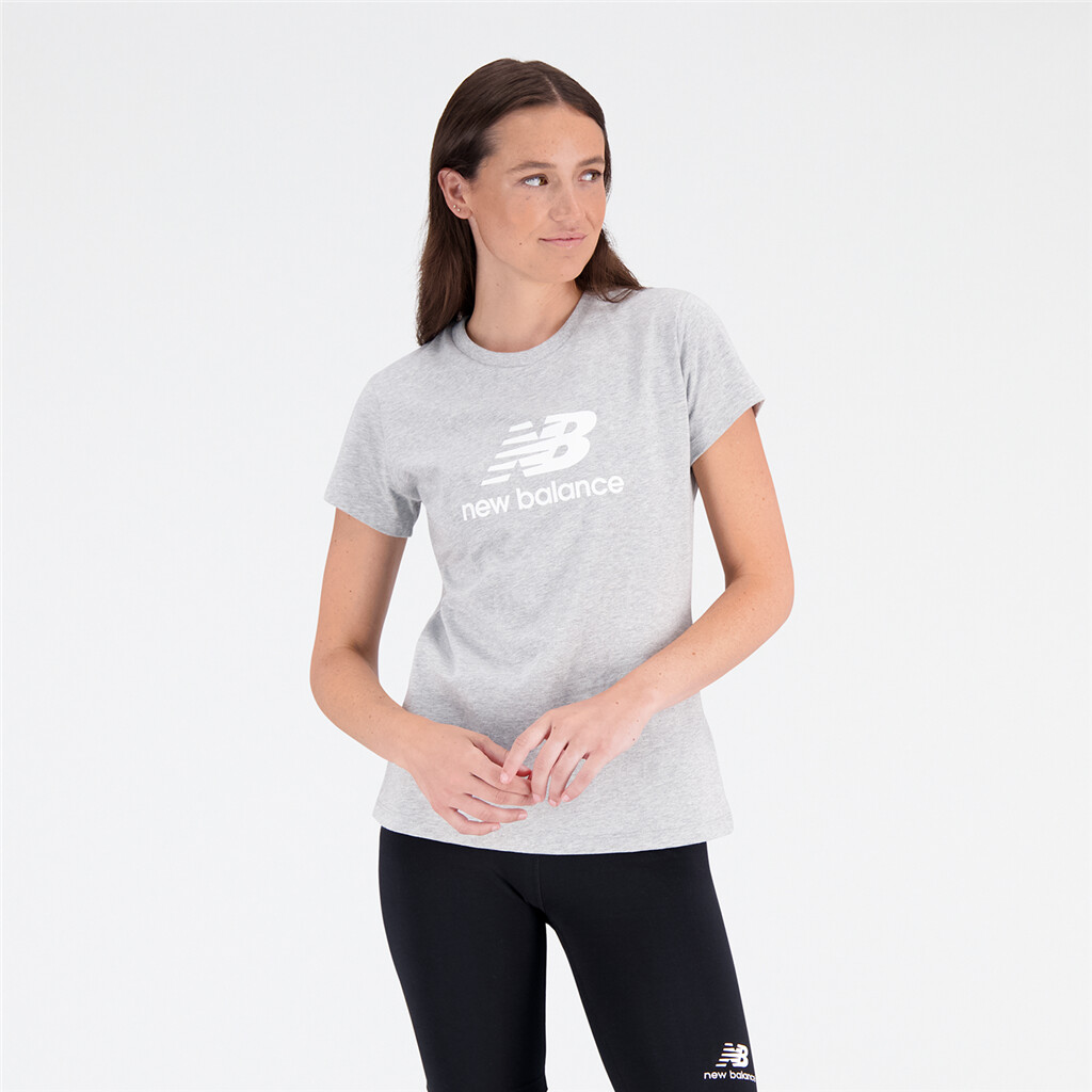 New Balance - W Essentials Stacked Logo T-Shirt - athletic grey
