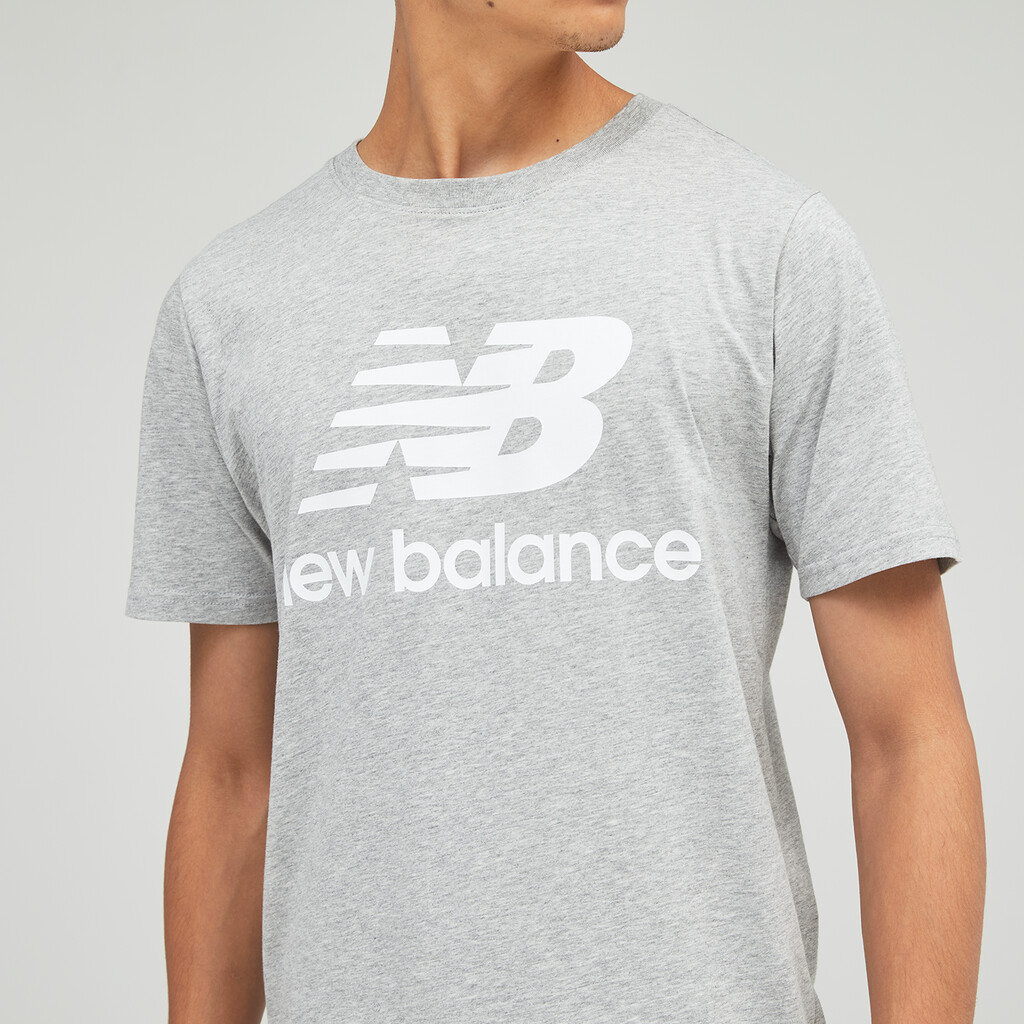 New Balance - Essentials Stacked Logo Tee - athletic grey