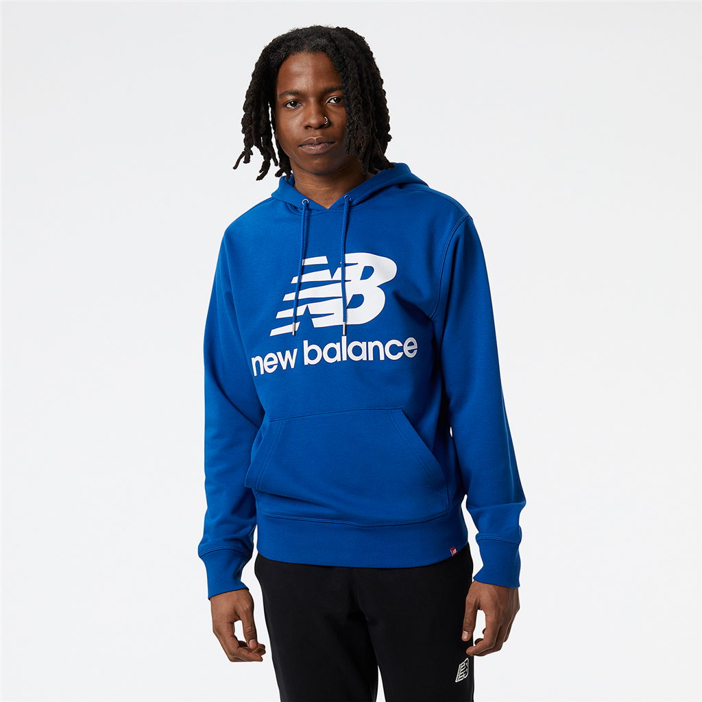 New Balance - Essentials Stacked Logo PO Hoodie - blue groove