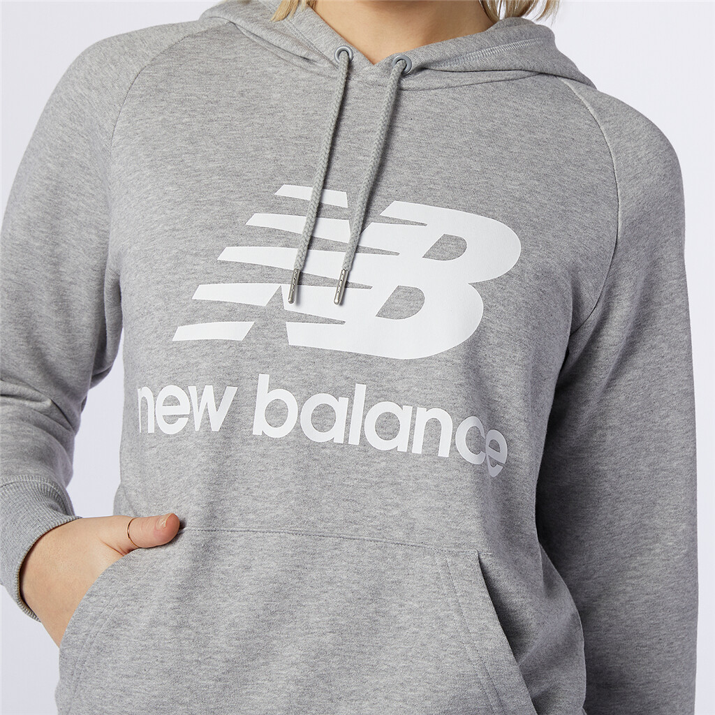 New Balance - W Essentials Stacked Logo PO Hoodie - athletic grey