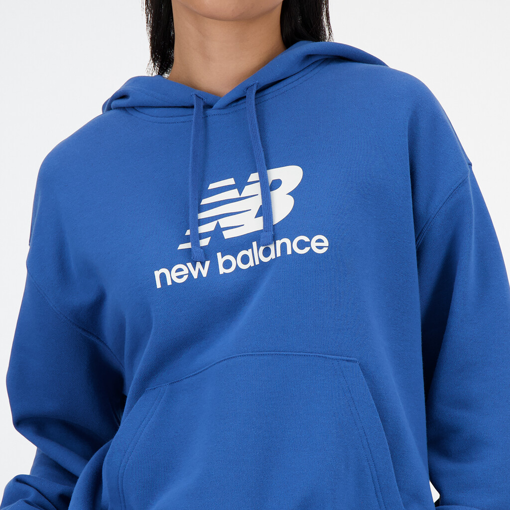 New Balance - W Sport Essentials French Terry Stacked Logo Hoodie - blue agate