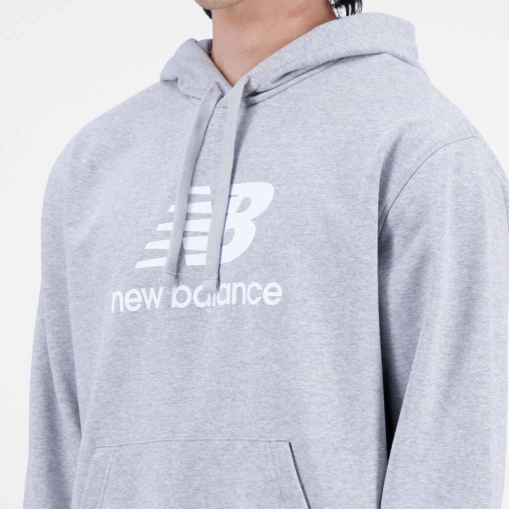 New Balance - Essentials Stacked Logo Hoodie - athletic grey