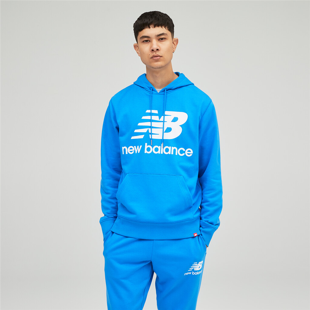 New Balance - Essentials Stacked Logo PO Hoodie - serene blue