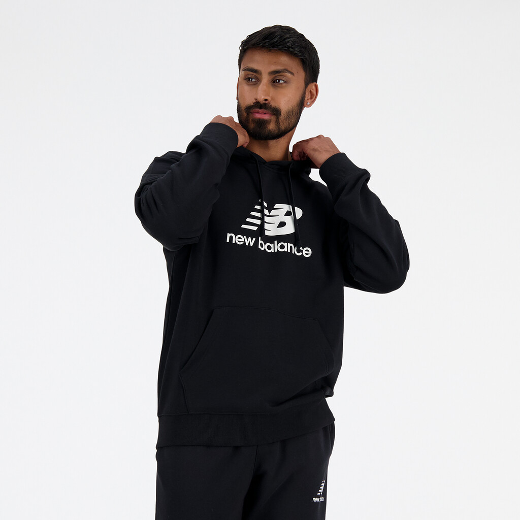 New Balance - Sport Essentials Stacked Logo French Terry Hoodie - black