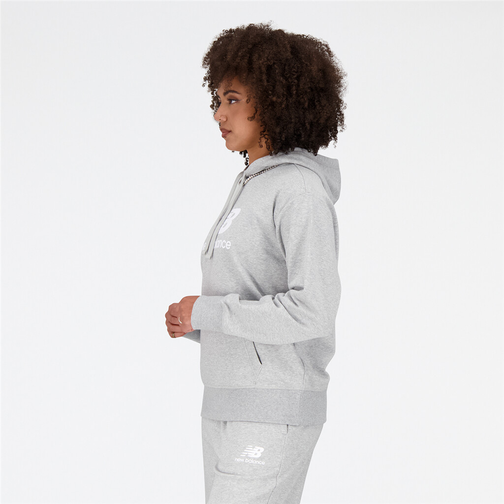 New Balance - W Essentials Stacked Logo Hoodie - athletic grey