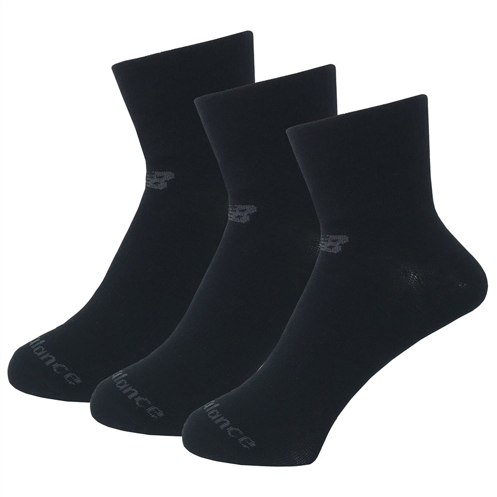 New Balance - NB PF Cotton Flat Knit Ankle Socks 3 Pair - black