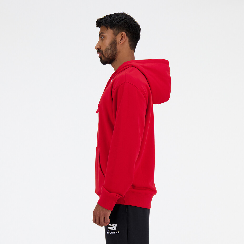 New Balance - Sport Essentials Stacked Logo French Terry Hoodie - team red