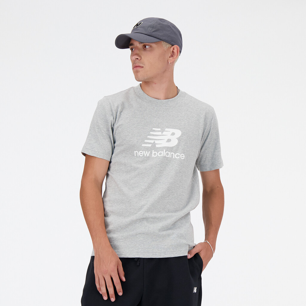 New Balance - Sport Essentials Stacked Logo T-Shirt - athletic grey
