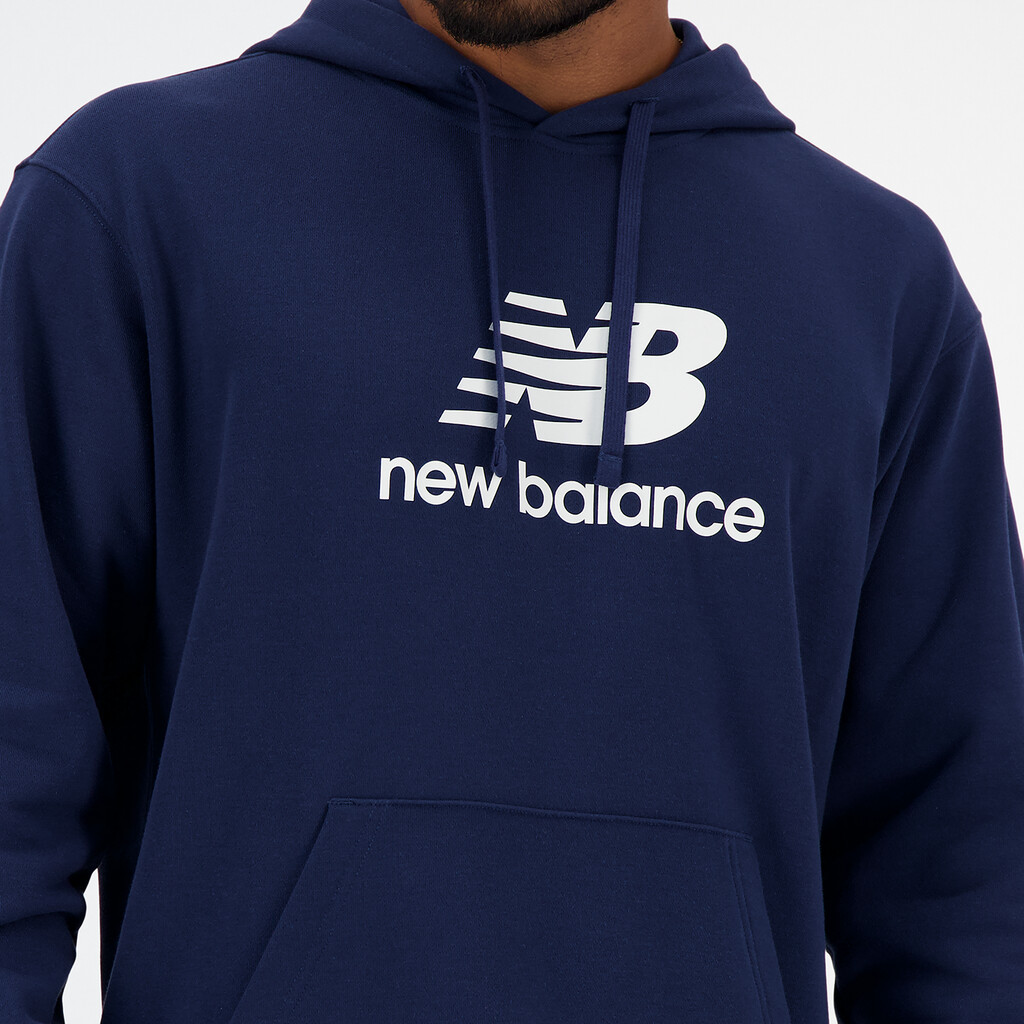 New Balance - Sport Essentials Stacked Logo French Terry Hoodie - nb navy