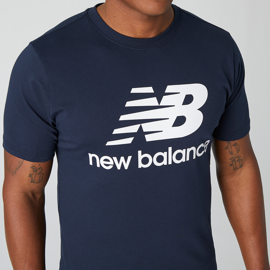 New Balance - Essentials Stacked Logo Tee - eclipse