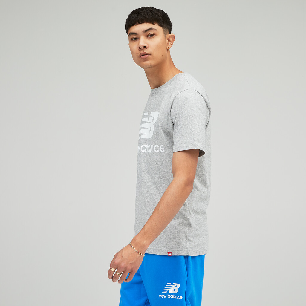 New Balance - Essentials Stacked Logo Tee - athletic grey