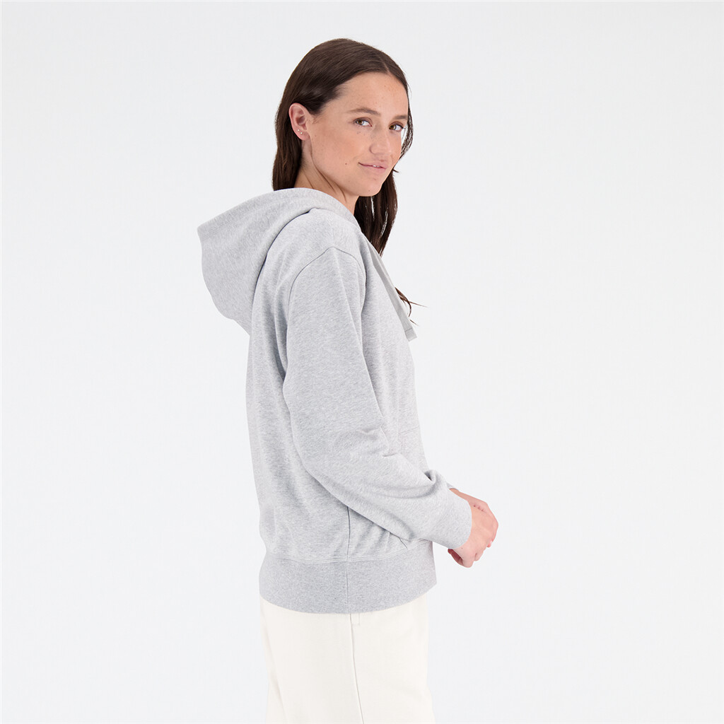 New Balance - W Essentials Stacked Logo Full Zip Hoodie - athletic grey