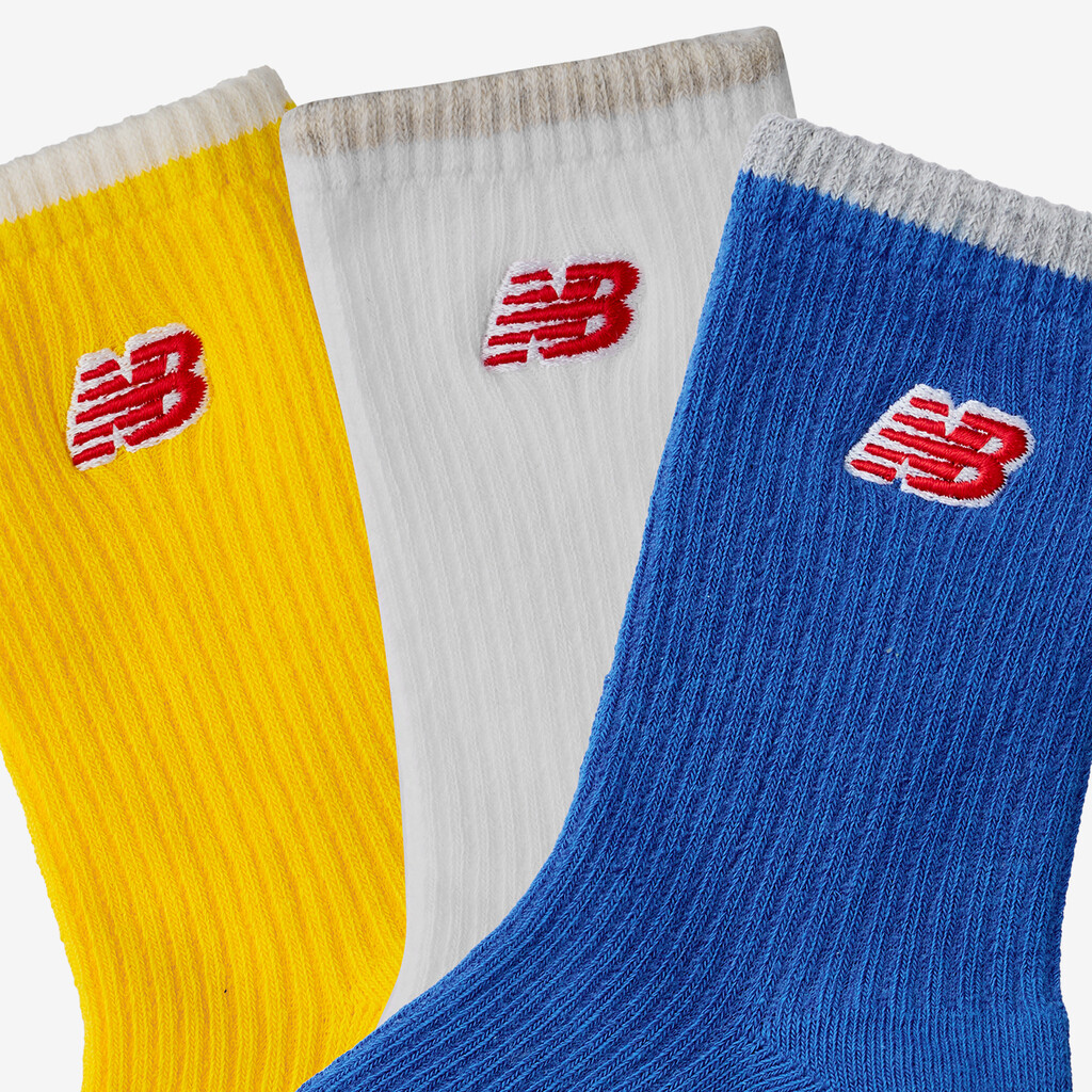 New Balance - Kids Patch Logo Midcalf Socks 3 Pair - as2