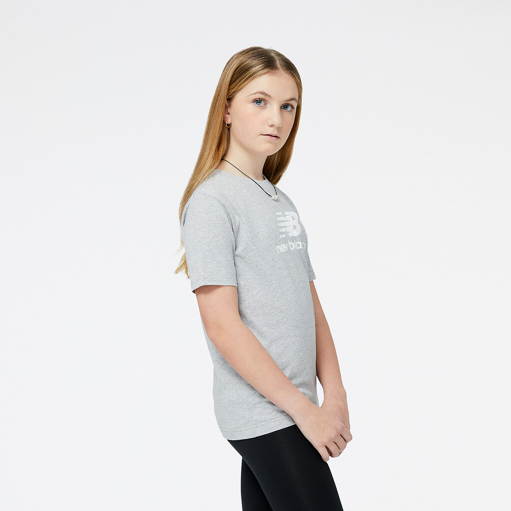 New Balance - Y Essentials Stacked Logo T-Shirt - athletic grey