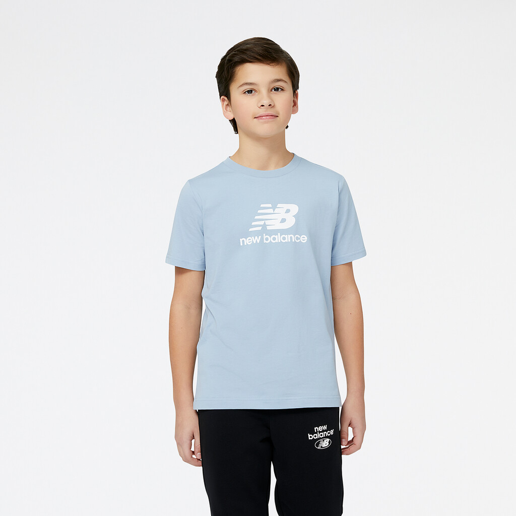New Balance - Y Essentials Stacked Logo T-Shirt - light arctic grey