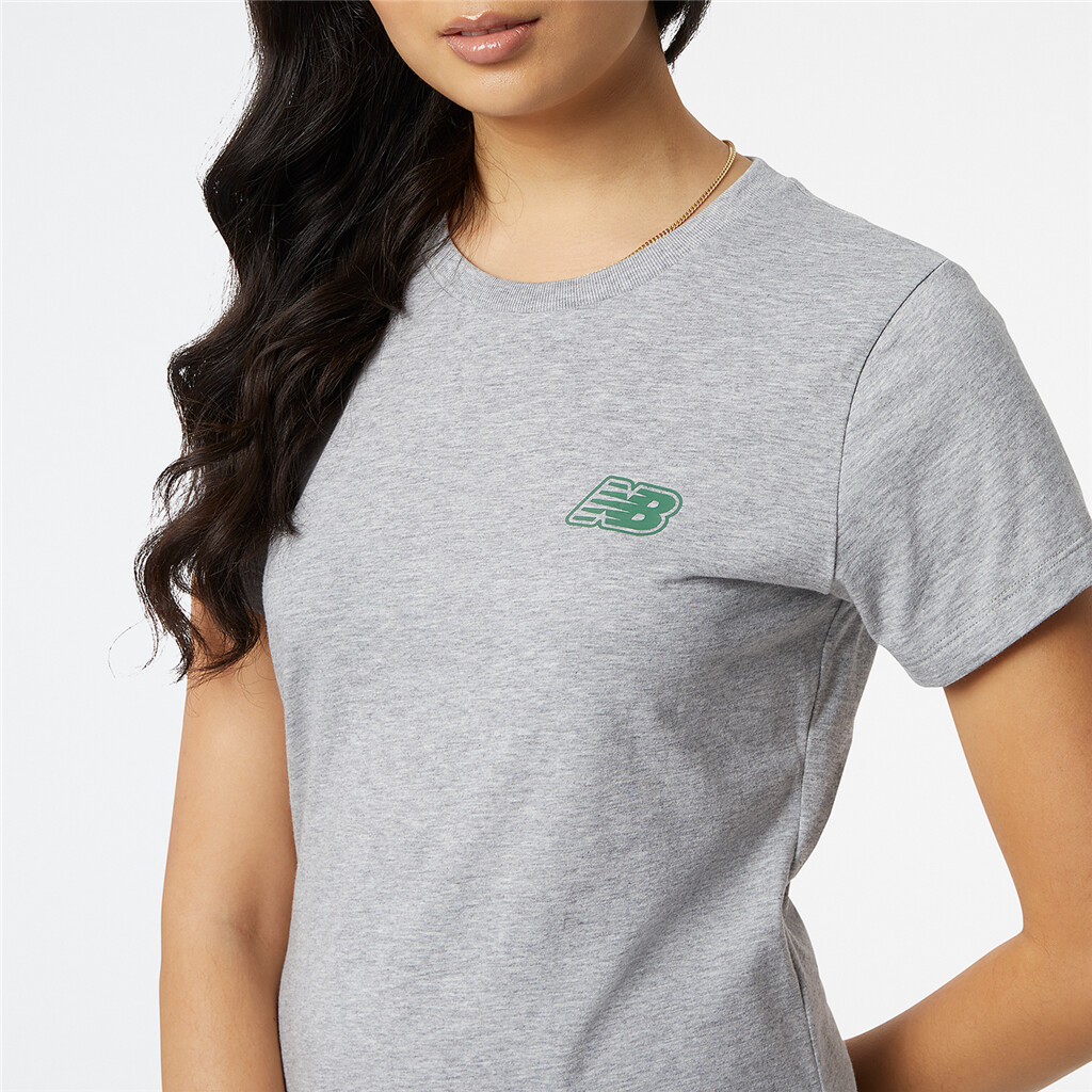 New Balance - W NB Sport Stacked Graphic Tee - athletic grey