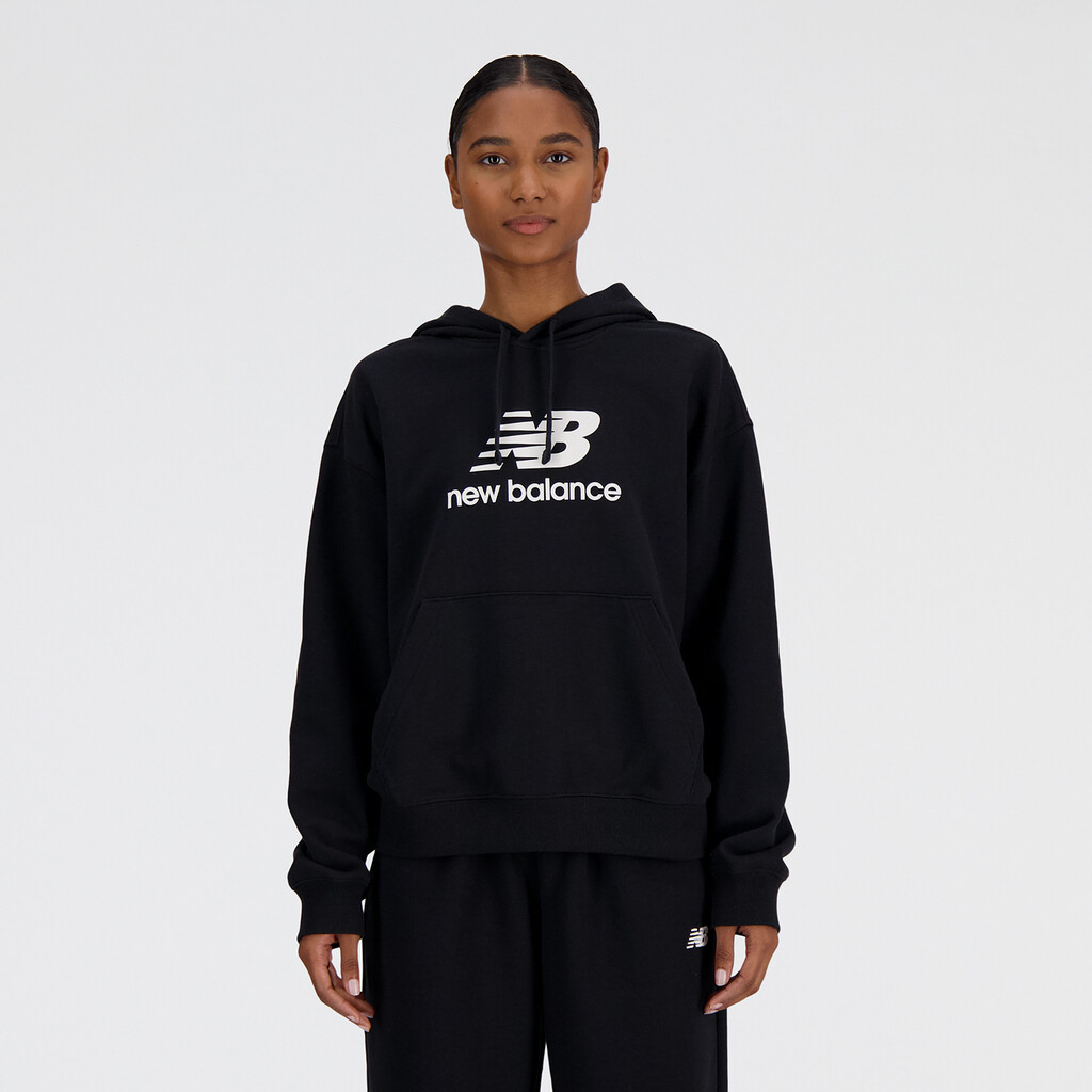 New Balance - W Sport Essentials French Terry Stacked Logo Hoodie - black