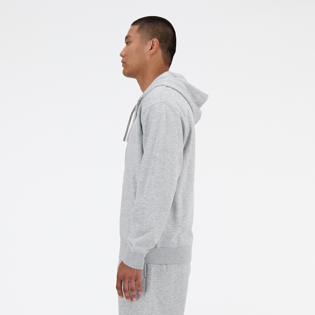 New Balance - New Balance Stacked Logo French Terry FZ Hoodie - athletic grey