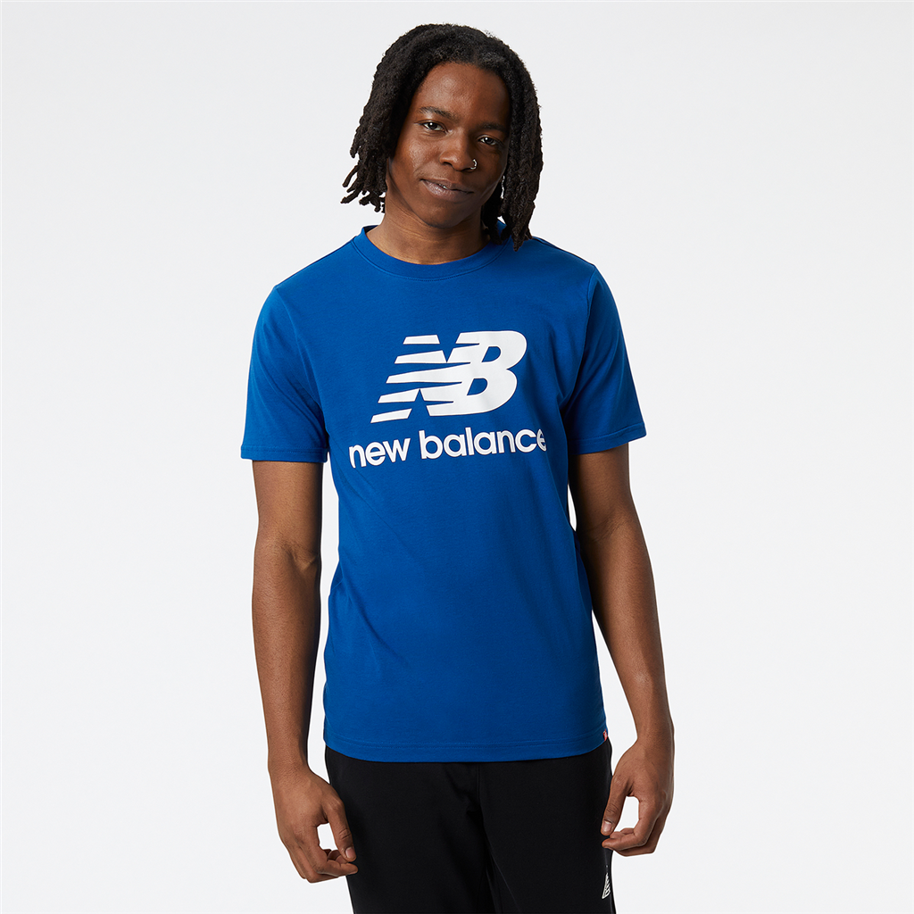 New Balance - Essentials Stacked Logo Tee - blue groove