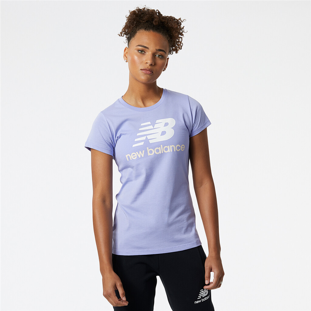 New Balance - W Essentials Stacked Logo Tee - vibrant violet