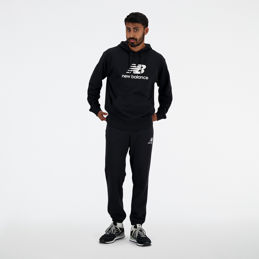 New Balance - Sport Essentials Stacked Logo French Terry Hoodie - black