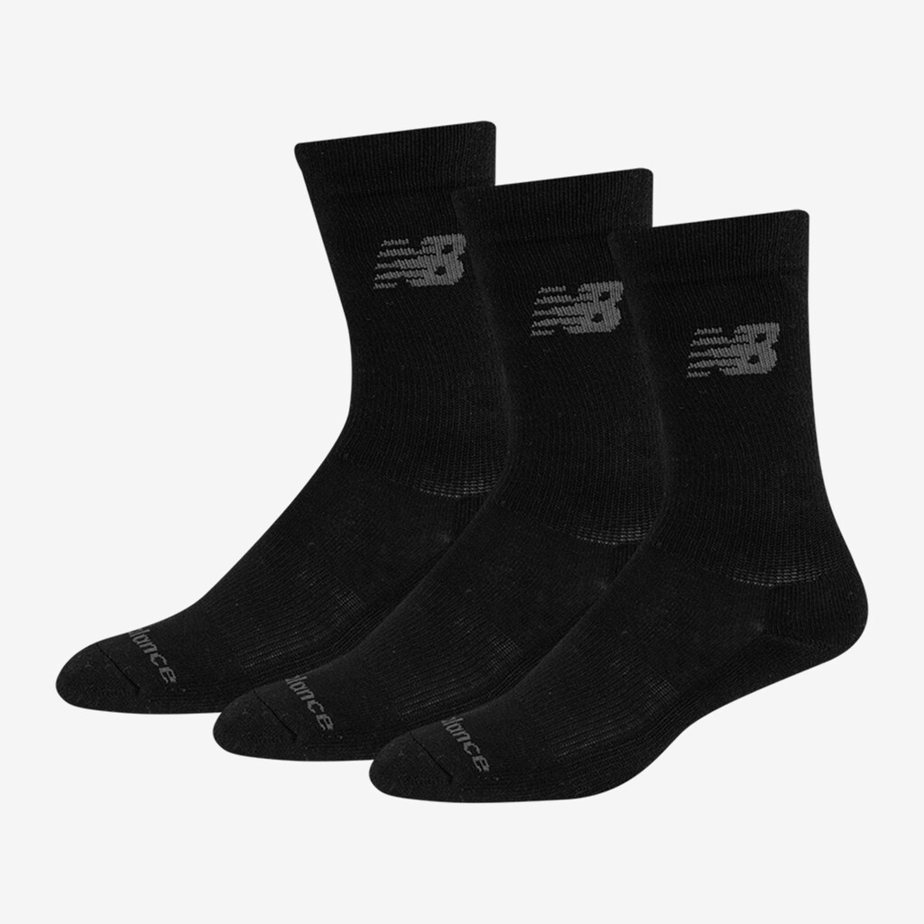 New Balance - NB PF Cotton Cushioned Crew Socks 3 Pair - black