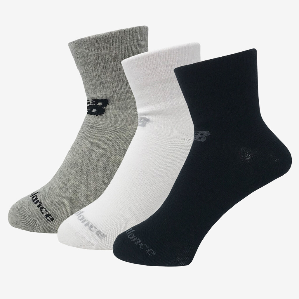 New Balance - NB PF Cotton Flat Knit Ankle Socks 3 Pair - white multi