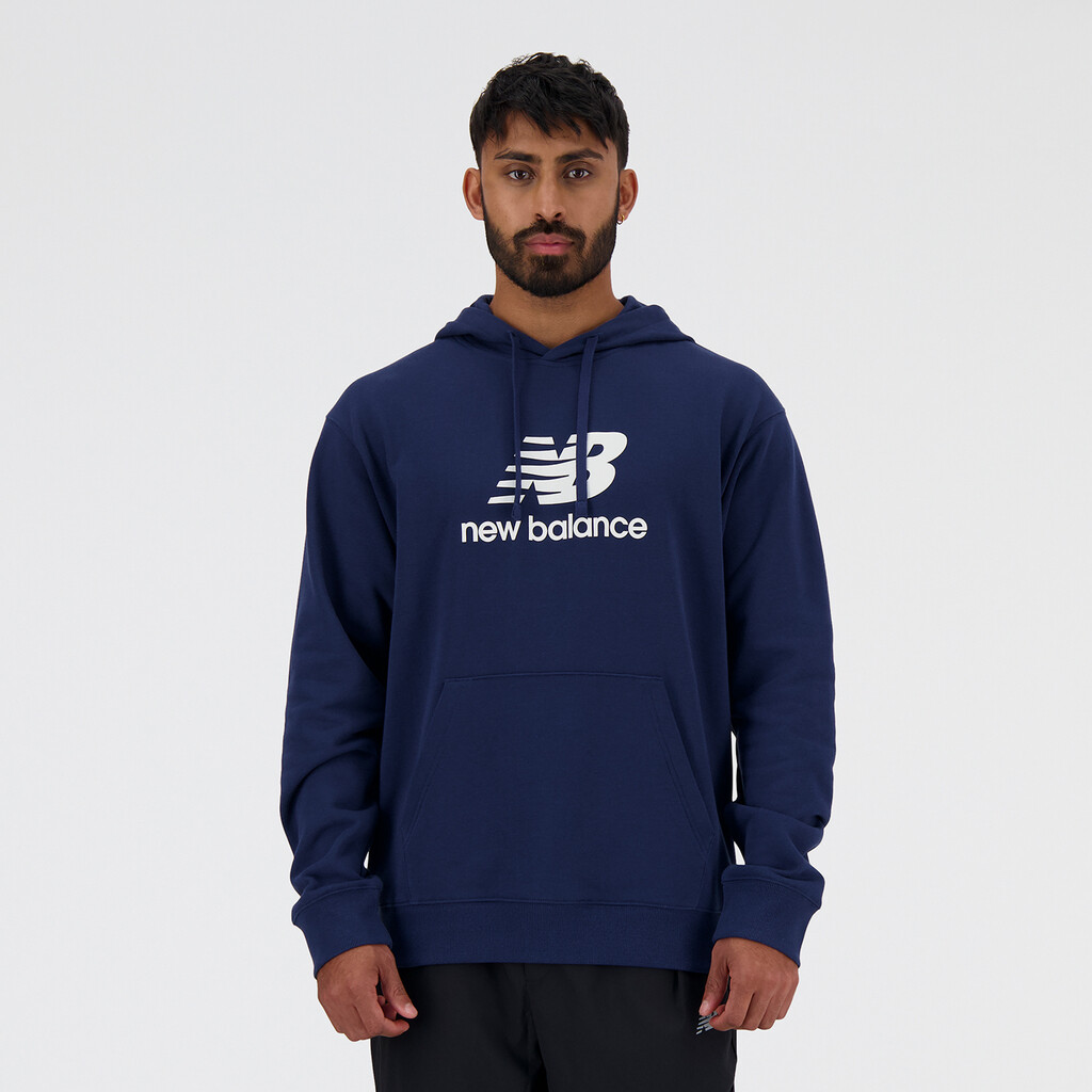 New Balance - Sport Essentials Stacked Logo French Terry Hoodie - nb navy