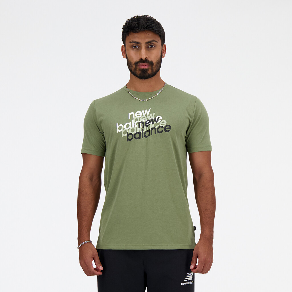 New Balance - New Balance Heathertech Graphic T-Shirt - dark olivine