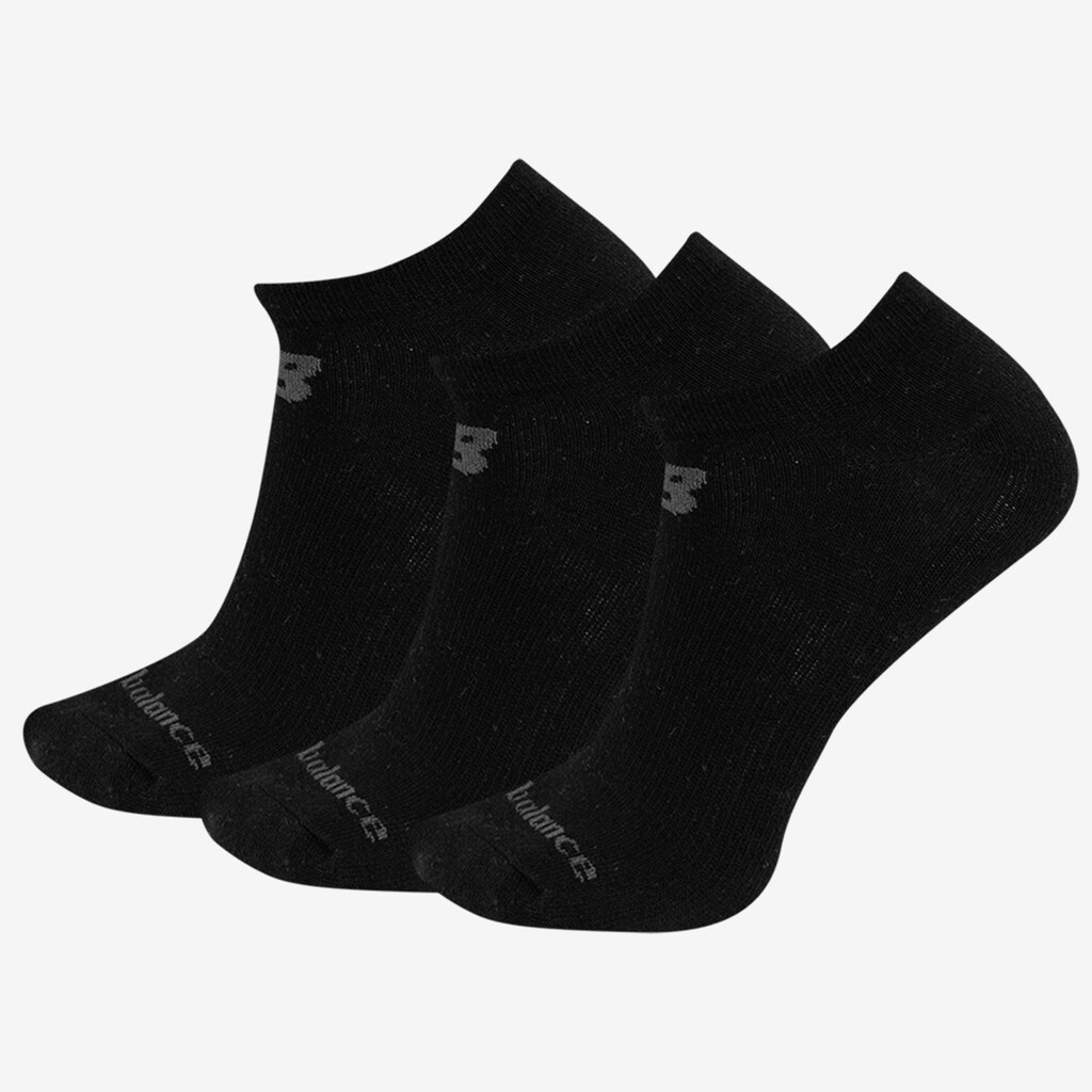New Balance - NB PF Cotton Flat Knit No Show Socks 3 Pair - black