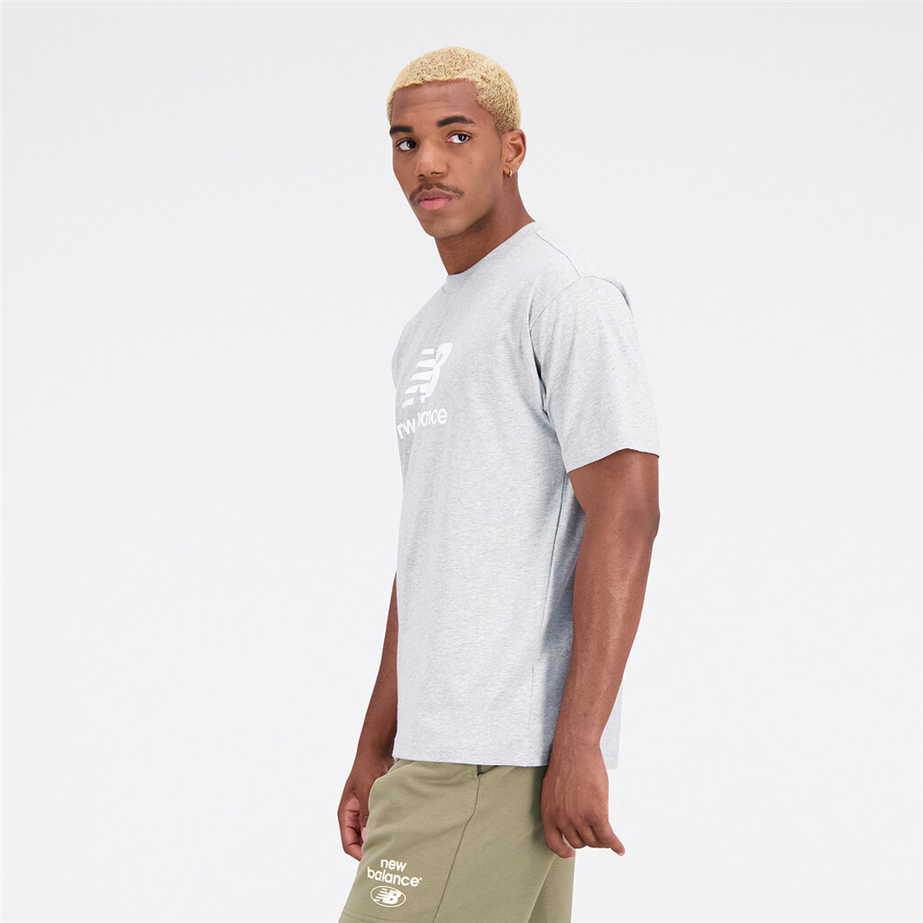 New Balance - Essentials Stacked Logo T-Shirt - athletic grey