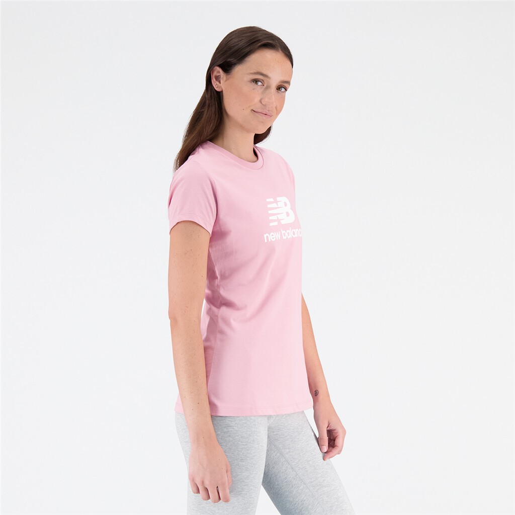 New Balance - W Essentials Stacked Logo T-Shirt - hazy rose