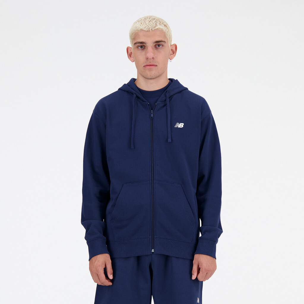 New Balance - New Balance Stacked Logo French Terry FZ Hoodie - nb navy